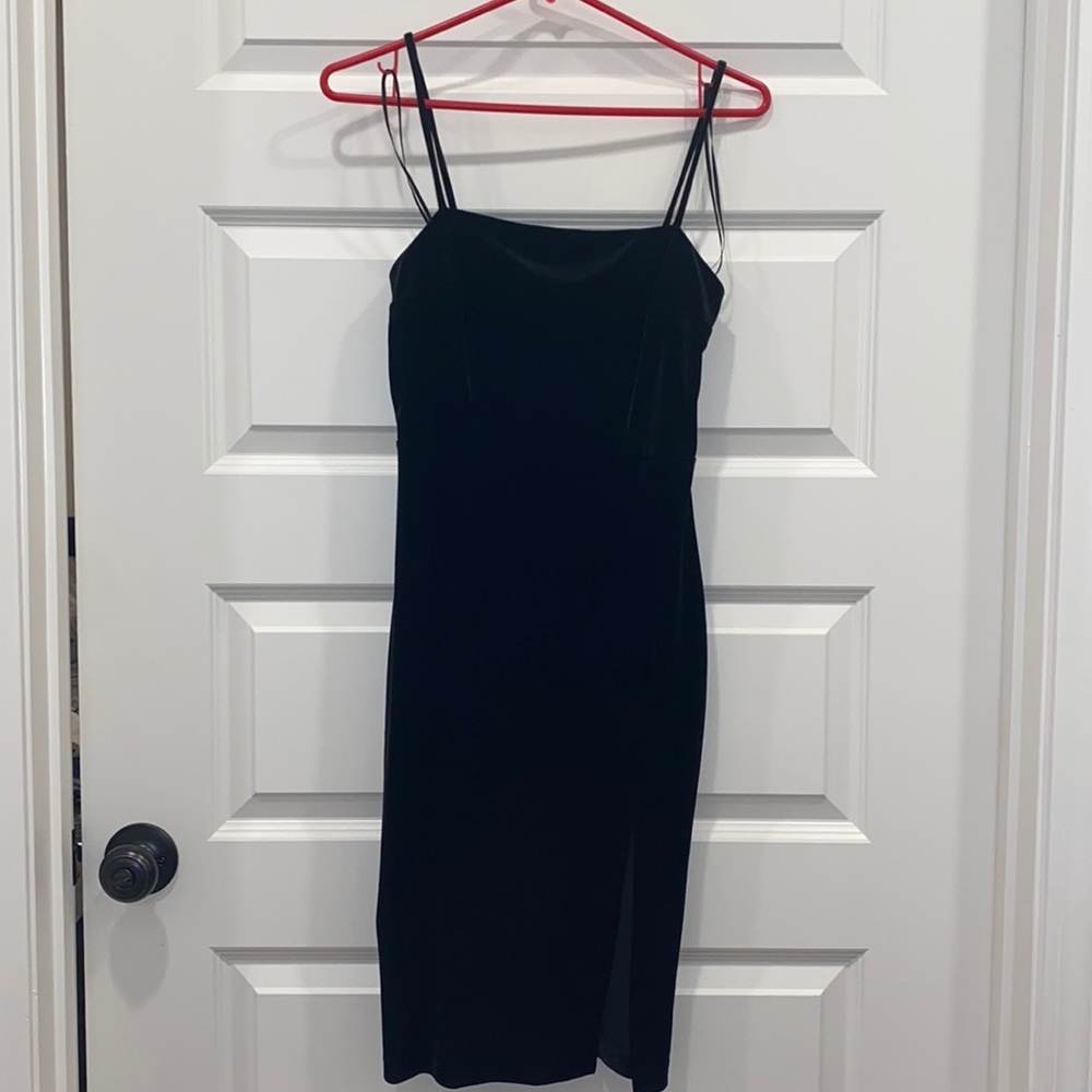 Black velvet dress